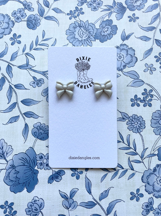 Pearlescent Bow Studs - Mini