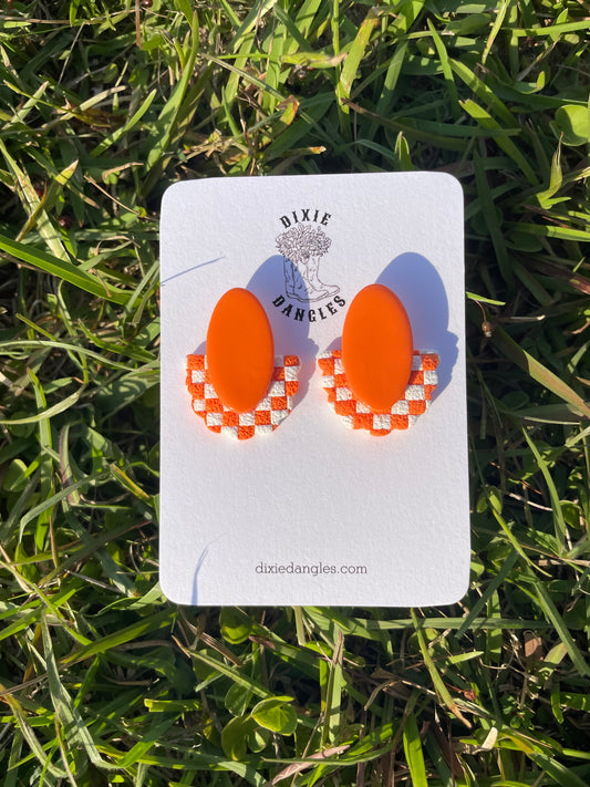 Rocky Top Scalloped Studs (Orange)