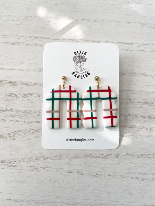 Holiday Gingham Dangles